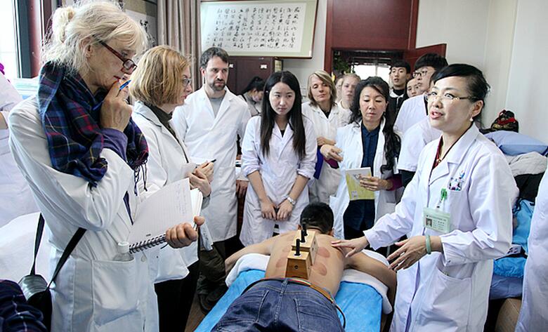 英国针灸协会代表团一行8人近日来到黑龙江进行观摩学习和经验交流